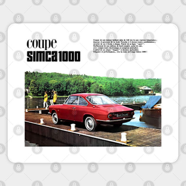 1966 SIMCA COUPE - brochure Magnet by Throwback Motors